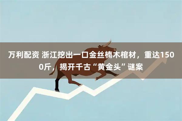 万利配资 浙江挖出一口金丝楠木棺材，重达1500斤，揭开千古“黄金头”谜案