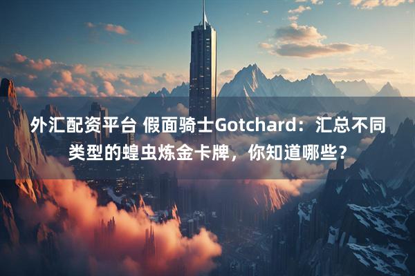 外汇配资平台 假面骑士Gotchard：汇总不同类型的蝗虫炼金卡牌，你知道哪些？